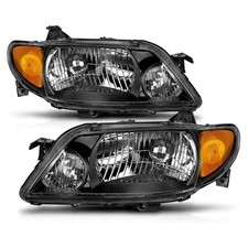 Anzo 121107 Crystal Headlights Black Housing Clear Lens For 01-03 Mazda Protege