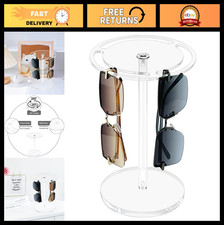 Acrylic Sunglasses Holder Stand - 360  Rotating Eyeglasses Display Rack, Clear O