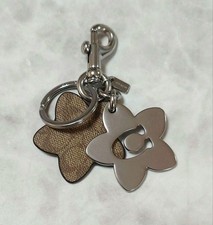 COACH Signature Star Flower Shaped Keychain Silver from JAPAN