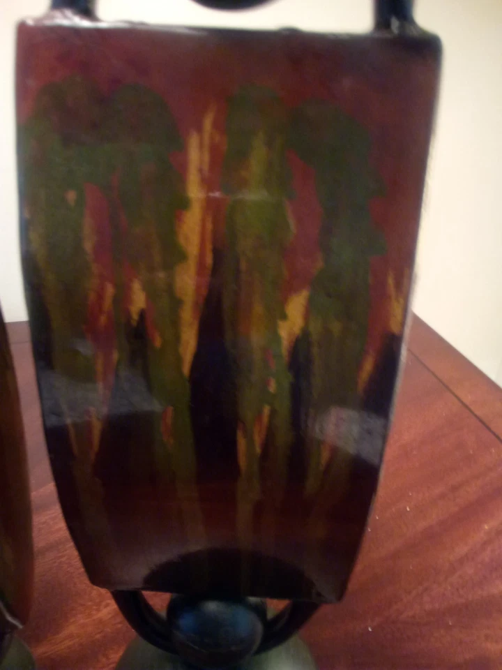 Juego de 2 Candelabros Pilar Adornado Marrón Metal Resina Metal De Colección Grandes Foto 2 de 4