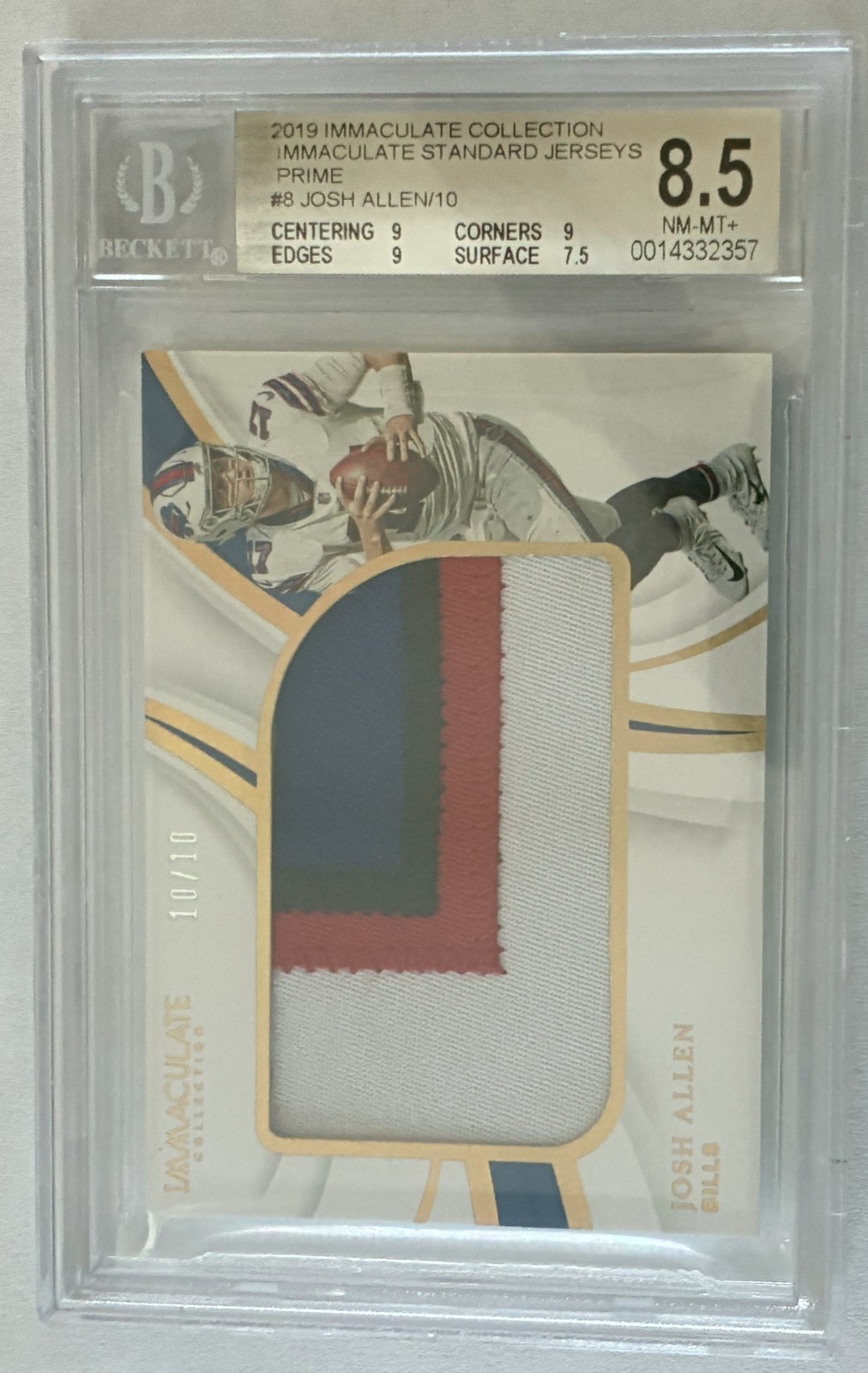 Josh Allen Panini Immaculate Collection Standard Jerseys #ISJ8 Base