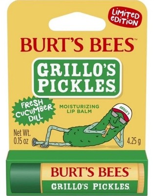Burt's Bees Grillo's Pickles Moisturizing Lip Balm Cucumber Dill Limited Edition