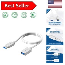 Durable 3ft USB 3.0 Extension Cable - Male to Female, Perfect for Devices