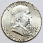 1963-D 50c Franklin Silver Half Dollar Uncirculated - RAW - Great Coin
