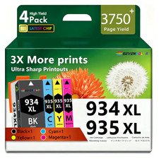 934XL Black Ink Cartridges 935XL Cyan Magenta Yellow Ink Cartridge 4-Pack