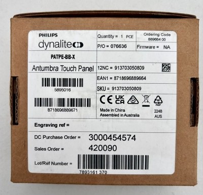 PHILIPS DYNALITE PATPE-BB-X ANTUMBRA TOUCH PANEL