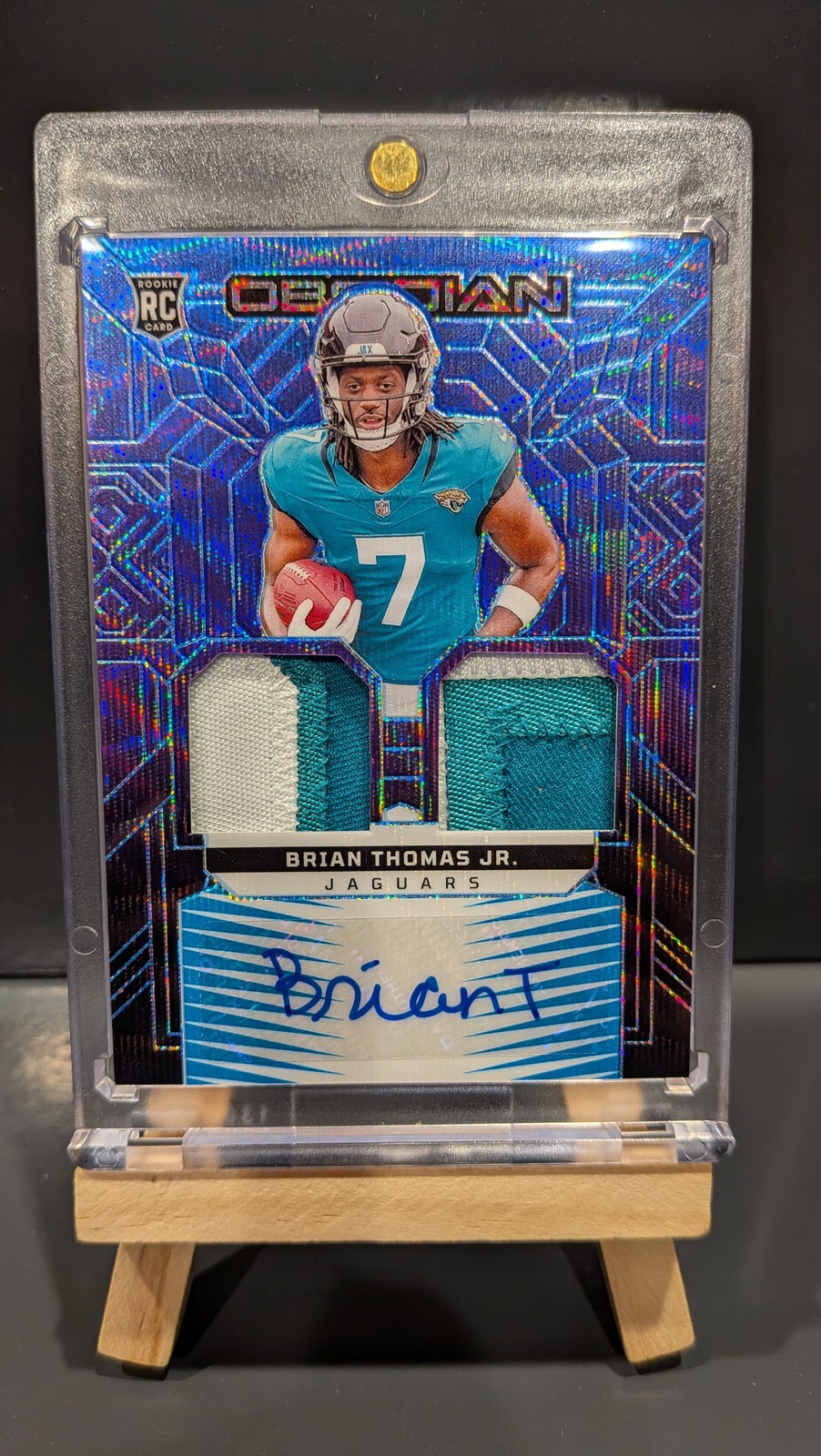 2024 Panini Obsidian-Rookie Dual Patch Ink Brian Thomas Jr Deep Sea Mojo /49 RPA