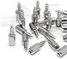 30pcs Shelf Support Peg with Non-Slip Sleeve Nickel Plated Shelf Pins Screw...