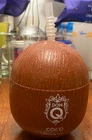 Puerto Rico, 1970s, Vintage, DON Q COCO PLASTIC REUSEABLE COCONUT CUP/Straw used