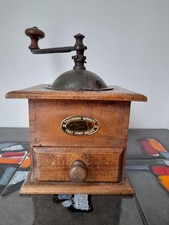 ☕ Ancien moulin à café avec tiroir ☕ BOIS & ACIER ☕ H : 20cm ☕ POIDS : 891g ☕