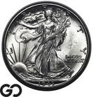 1943-D Walking Liberty Half Dollar, Lustrous Choice BU++, Nice Strike