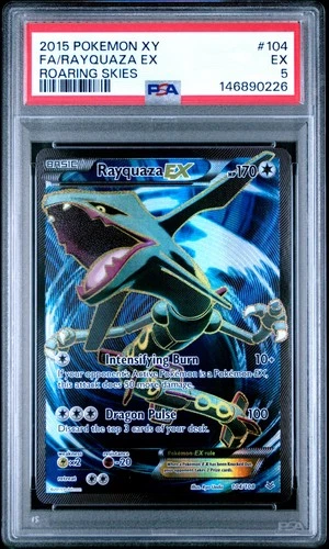 2015 POKEMON XY ROARING SKIES #104 FULL ART/RAYQUAZA EX PSA 5