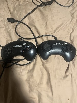 SEGA Wired Black Plastic Controllers Pair for SEGA GENESIS Console, 2 Players