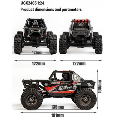 US Stock UdiRC UCX2405PRO 1/24 4WD RC Rock Crawler Brushless Motor RTR Car Black