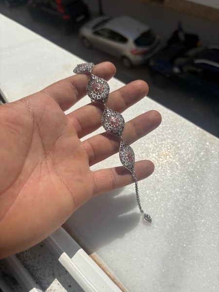 Pulsera plata de ley 925 / Flor de la vida , Estilo gotico vintage