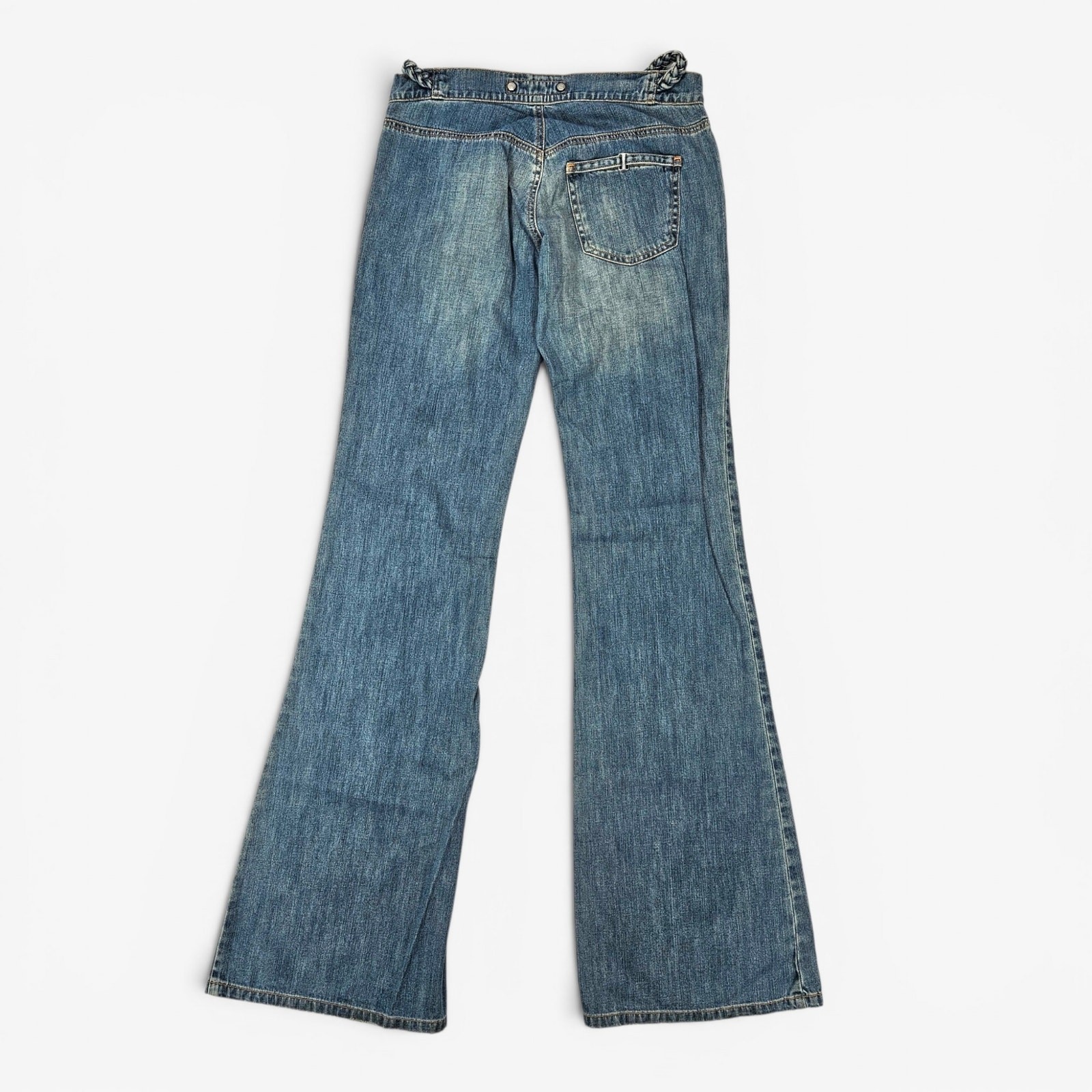 Y2k Fornarina Low-Rise Flared Jeans Braided Detail - Size 26 image 2