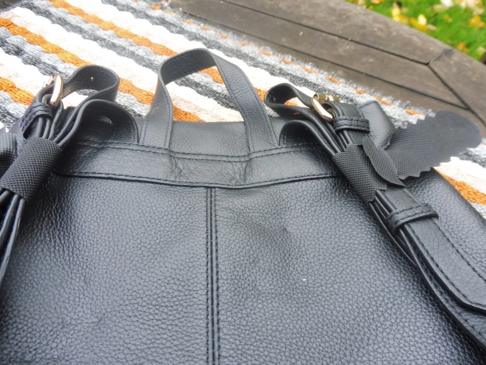 Next black faux leather ruck sack NWT - Image 3 of 4