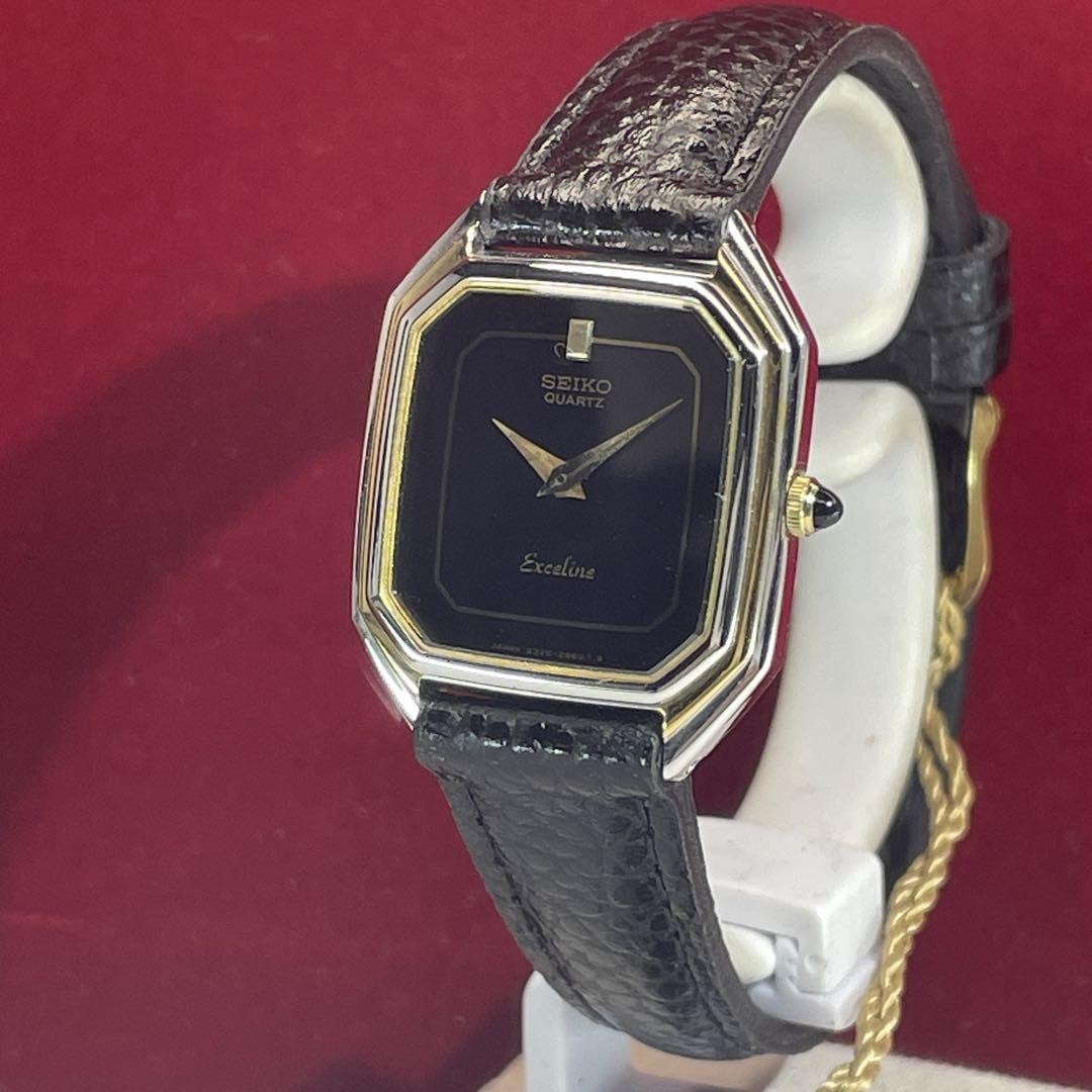 【美品】SEIKO セイコー　EXCELINE スクエアタイプ　レディース腕時計 SEIKO セイコー エクセリーヌ スクエア レディース 腕時計