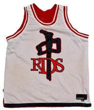 VINTAGE RARE 90s RDS Red Dragon Society Skate Jersey Sleeveless Oversized S READ