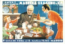 Cafés Y Chocolates Mabella-LLaguno Y C. Advertising Card  