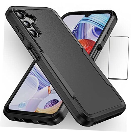 for Samsung Galaxy A15 5G Case with Screen Protector,Slim Fit Bumper A15 Black