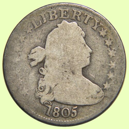 1805 Draped Bust Silver Quarter 25C | Scarce - Good - Afbeelding 1 van 2