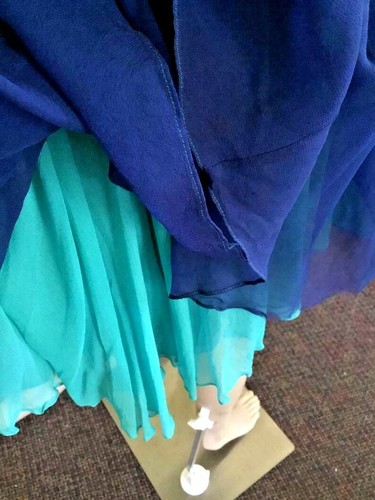 50’s Vintage Blue Layered Chiffon “ Hannah Troy” Formal Dress - Picture 6 of 10