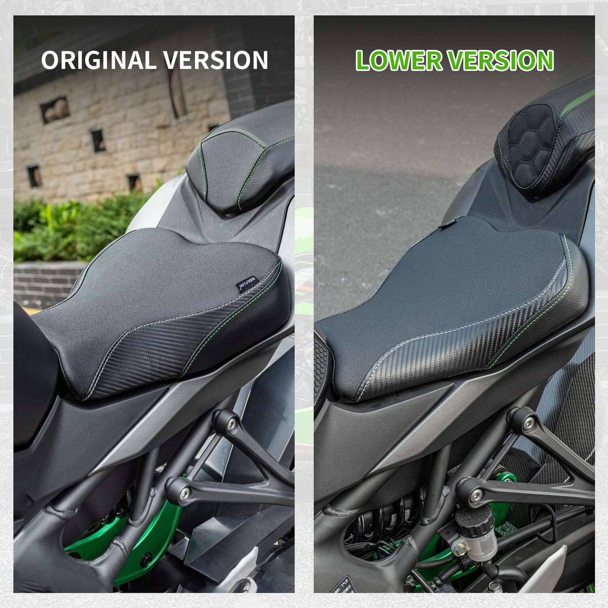 Ninja　WOLFLINEシート Wolfline Lowered Front Rider Driver Seat For Kawasaki Ninja