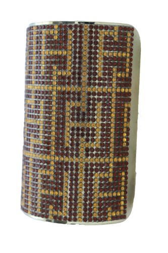 Women Long Cuff Bracelet Gold Metal Sparkling Brown Bling Geometric Collection - Picture 8 of 12