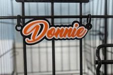 4"  Custom Dog Crate Name Tag 2 Layer Choose Your Color Pet Cage ID Personalize