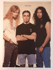 SLAYER ~ Tom Araya with Scott Ian and Dave Mustaine ~ Magazine Page PINUP