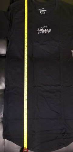 SZ SMALL 🆕🔥 Nike Air Max Zero Men's Black Extended Hem Long T-Shirt 898206-010 - Picture 7 of 11