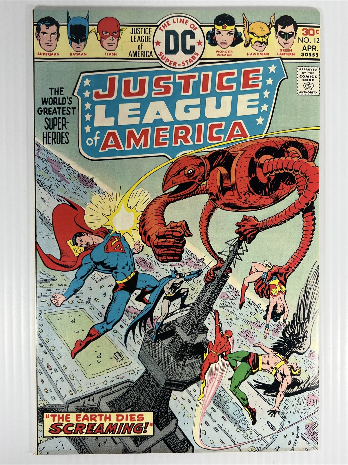 Justice League of America #129 Vol. 1 DC 1976 Bronze Age Red Tornado Superman VF