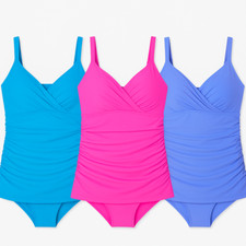 Anne Cole Plus Size Surplice Tankini Top 16W-24W Cerulean Periwinkle Pink Punch