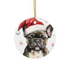 French Bulldog - Ceramic Christmas Ornament - Printed in USA