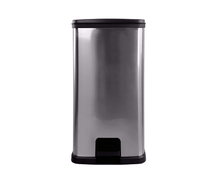 Bote de basura Mainstays de 13,2 galones, bote de basura de cocina rectangular de plástico, plateado