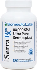 Serra-Rx 80,000 SU Serrapeptase - Acid-Resstant Proteolytic Systemic Enzyme, ...