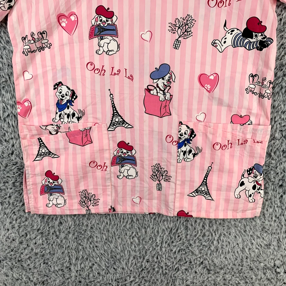 Blusa Médica Disney Mujer Pequeña Rosa 101 Dálmatas en París Dibujos Animados Médicos *78 Foto 4 de 4