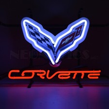 C7 Flags Corvette Neon Sign Licensed By Gm And Neonetics Stingray Wall Lamp Olp