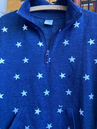 AMAZON ESSENTIALS MENS QUARTER ZIP SWEATER NAVY STARS SMALL SIZE front pockets - Picture 3 of 8