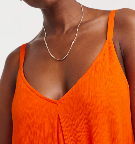 JD WILLIAMS LADIES ORANGE PLEATED FRONT PINAFORE MAXI DRESS NEW (ref 563) SALE - Picture 3 of 4