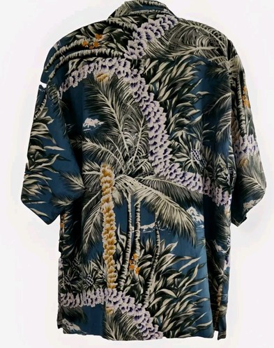 Tommy Bahama Men's Hawaiian Green Leaves Palm 100% Silk Button Up Shirt Size M - Picture 3 of 5
