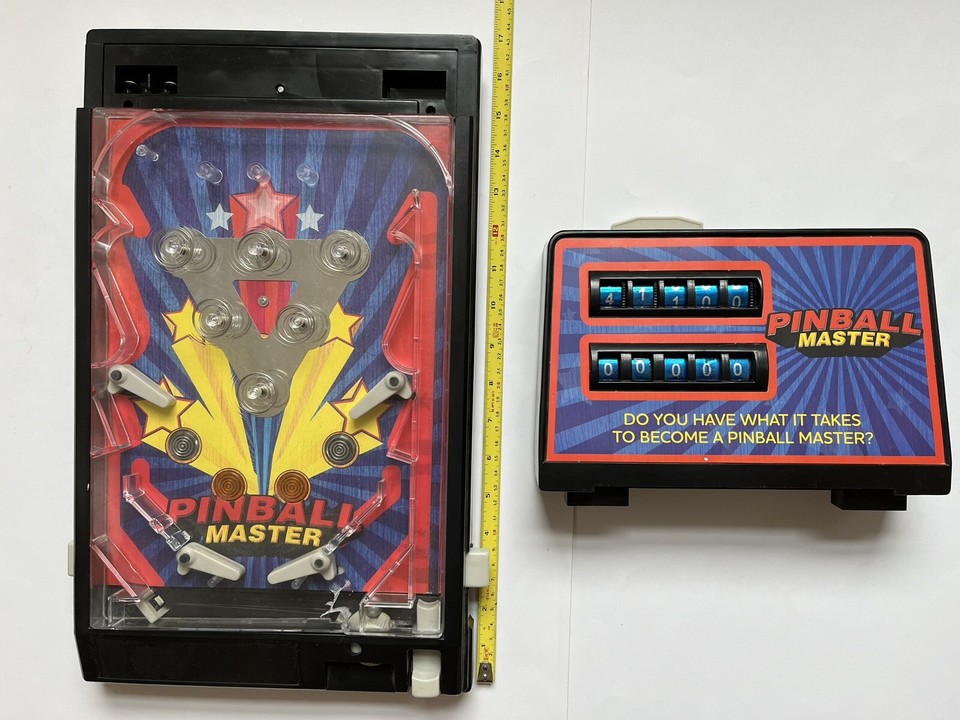 Table Top Pinball Machine, Battery Operated, Sound +Lights Work, Stand