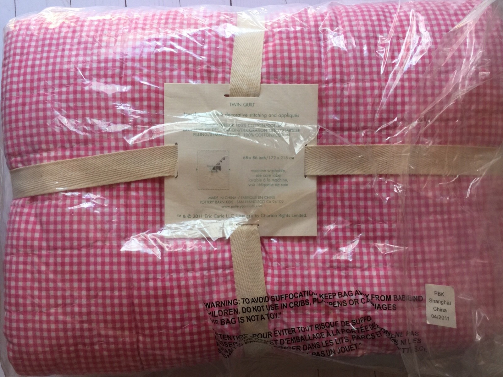 POTTERY BARN KIDS Eric Carle Very Hungry Caterpillar Bedding Quilt