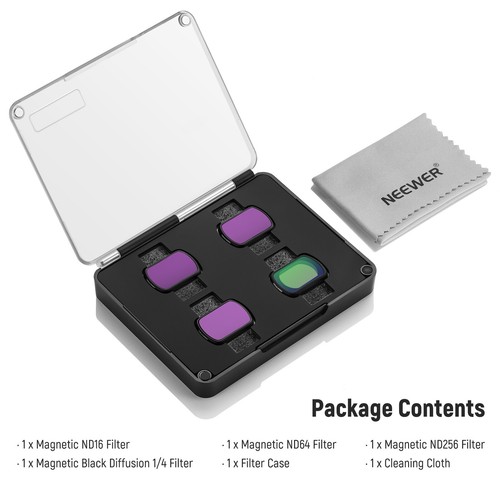 NEEWER Magnetic ND & Black Diffusion 1/4 Filter Kit for DJI OSMO Pocket 3, 4 - Picture 8 of 8