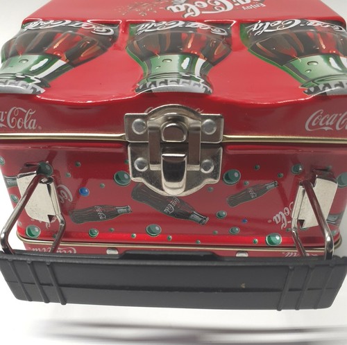 Coca Cola Six Pack bottle LUNCH BOX Tin Metal 6" x 5.5" x3" - Picture 7 of 7