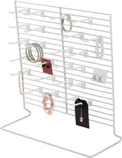 Earring Bracelet Rack Countertop Jewelry Organization Display Wire White 18 x 20