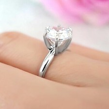 3 CT ROUND CUT SOLITAIRE ENGAGEMENT RING 14k WHITE GOLD