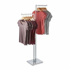2 Way Straight Clothes Rail Garment Rack Retail Shop Display Stand