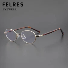 Men Women Metal Oval Anti Blue Light Eyeglasses Retro Full Frame Glasses Frames